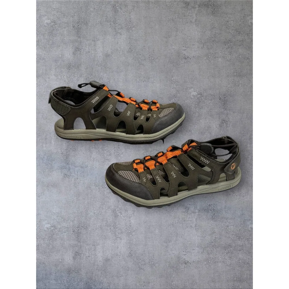 Merrell All Out Blaze Sieve Mens 9 Brown Orange EUC Hiking Water Sandals